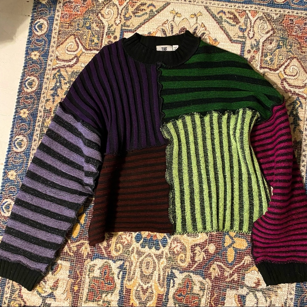 Patchwork striped sweater